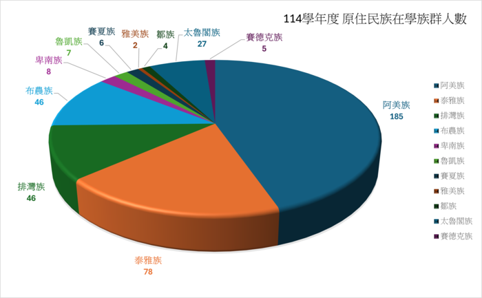 114學年度 原住民族在學族群人數圖片